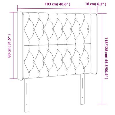 vidaXL LED uzglavlje ružičasto 103x16x118/128 cm baršunasto