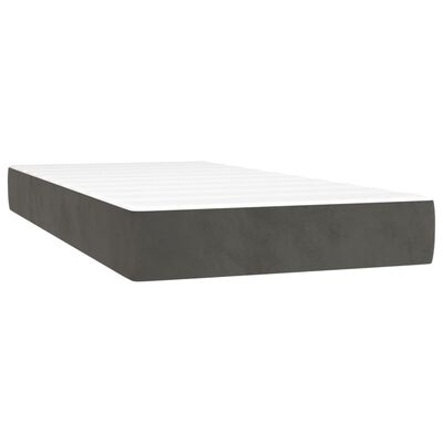 vidaXL Box spring krevet s madracem tamnosivi 90x200 cm baršunasti