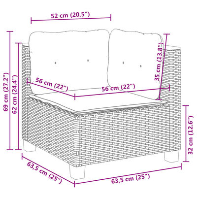 vidaXL 7-dijelni set vrtnih sofa sivi od poliratana