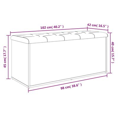 vidaXL Klupa za pohranu boja hrasta 102x42x45 cm od konstruiranog drva