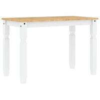 vidaXL Blagovaonski stol Corona bijeli 112x60x75cm od masivne borovine
