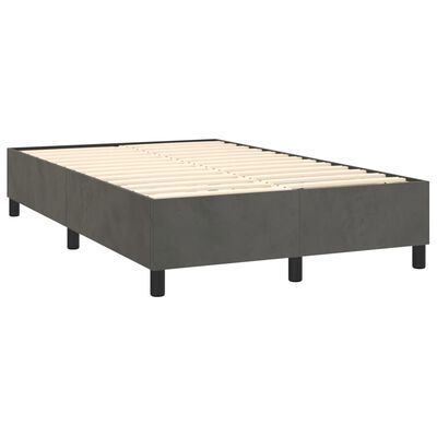 vidaXL Box spring krevet s madracem tamnosivi 120 x 200 cm baršunasti