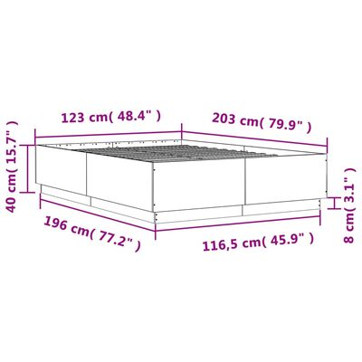 vidaXL Okvir kreveta boja hrasta 120x200 cm od konstruiranog drva