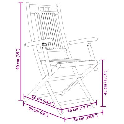 vidaXL 3-dijelni bistro set od bambusa