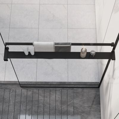 vidaXL Polica za zid tuš-kabine crna 80 cm aluminijska