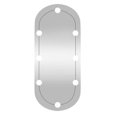 vidaXL Zidno ogledalo s LED svjetlima 35x80 cm stakleno ovalno