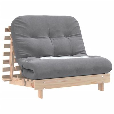 vidaXL Futon na razvlačenje s madracem 100x206x11 cm masivna borovina