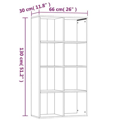 vidaXL Ormarić za knjige boja hrasta 66x30x130 cm konstruirano drvo