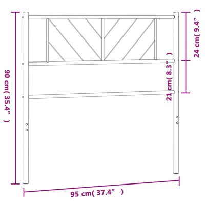 vidaXL Metalno uzglavlje bijelo 90 cm