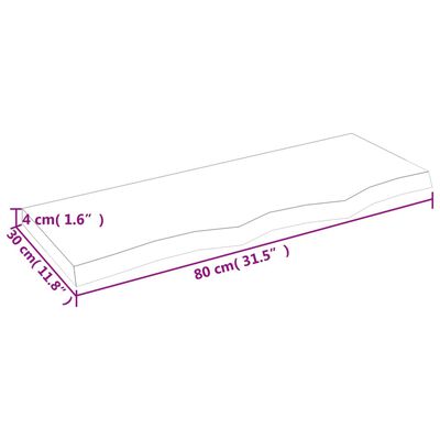 vidaXL Zidna polica tamnosmeđa 80x30x(2-4) cm od obrađene hrastovine