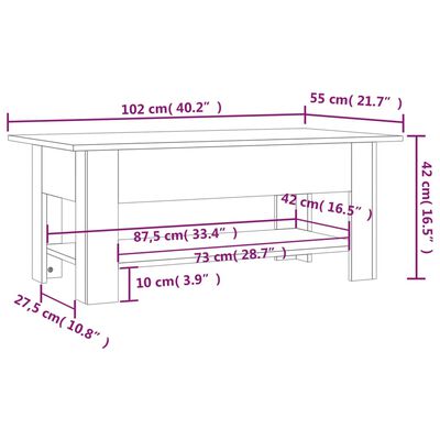 vidaXL Stolić za kavu boja betona 102x55x42 cm konstruirano drvo