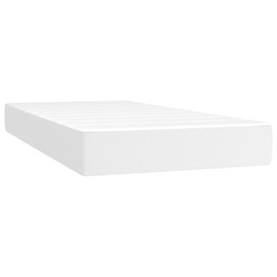 vidaXL Krevet box spring s madracem LED bijeli 90x200 cm umjetna koža