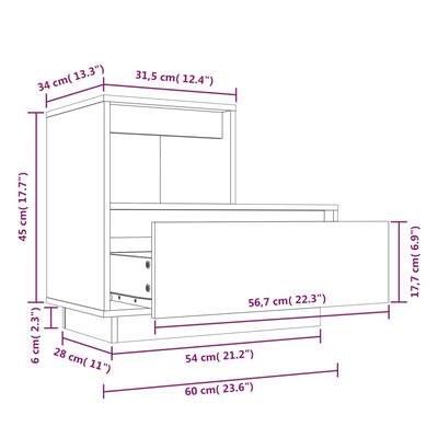 vidaXL Noćni ormarići 2 kom 60 x 34 x 51 cm od masivne borovine