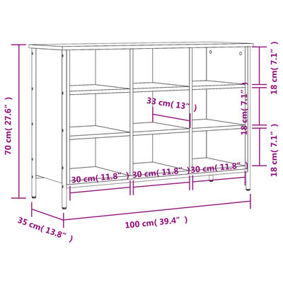 vidaXL Ormarić za cipele crni 100 x 35 x 70 cm od konstruiranog drva