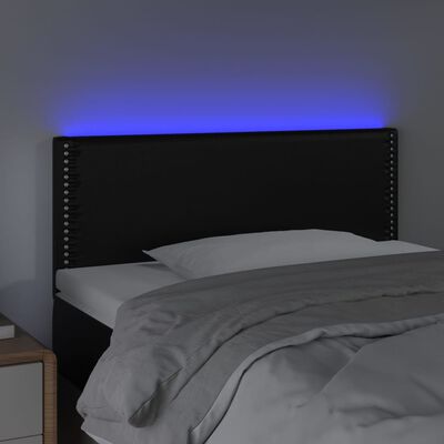 vidaXL LED uzglavlje crno 100 x 5 x 78/88 cm od umjetne kože