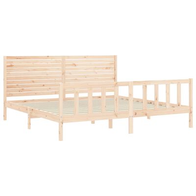 vidaXL Okvir kreveta s uzglavljem 200 x 200 cm od masivnog drva