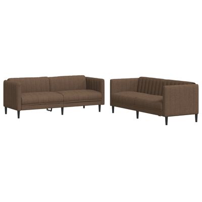 vidaXL 2-dijelni set sofa smeđi od tkanine