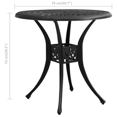 vidaXL 3-dijelni bistro set od lijevanog aluminija crni