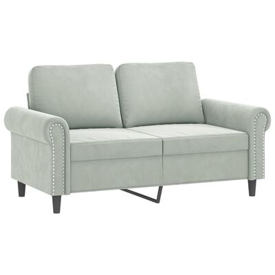 vidaXL 3-dijelni set sofa s jastucima svjetlosivi baršunasti