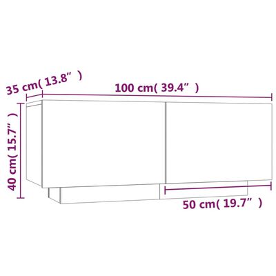 vidaXL Noćni ormarić sivog sonome 100x35x40 cm konstruirano drvo