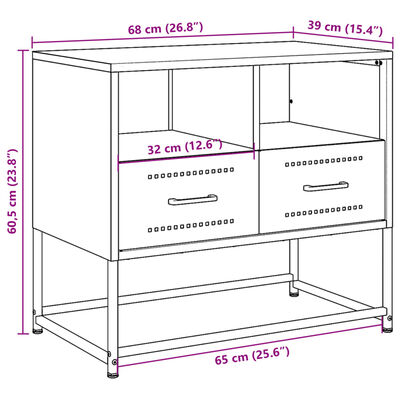 vidaXL TV ormarić boja senfa 68x39x60,5 cm čelični