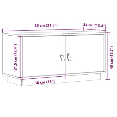 vidaXL TV ormarić sivi 80 x 34 x 40 cm od masivne borovine