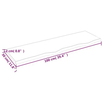 vidaXL Zidna polica tamnosmeđa 100x30x2 cm od obrađene hrastovine