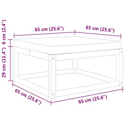 vidaXL Vrtni tabure s jastukom 65x65x29 cm od masivnog drva bagrema