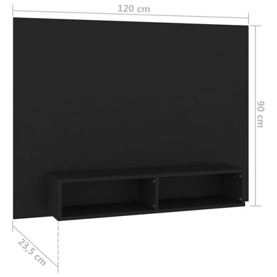 vidaXL Zidni TV ormarić crni 120 x 23,5 x 90 cm konstruirano drvo