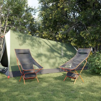 vidaXL Sklopive stolice za kampiranje 2 kom crne tkanina i aluminij