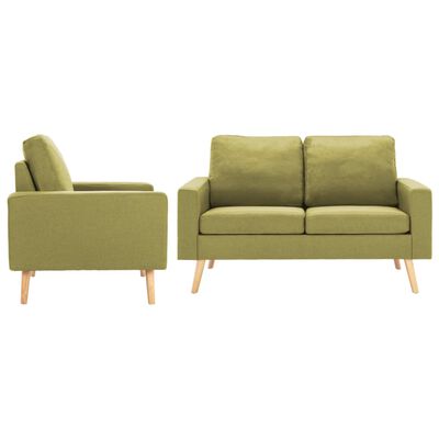 vidaXL 2-dijelni set sofa od tkanine zeleni