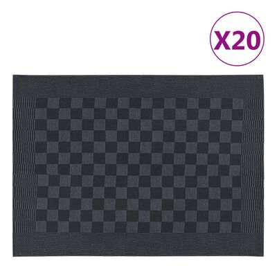 vidaXL Kuhinjske krpe 20 kom crno-sive 50 x 70 cm pamučne