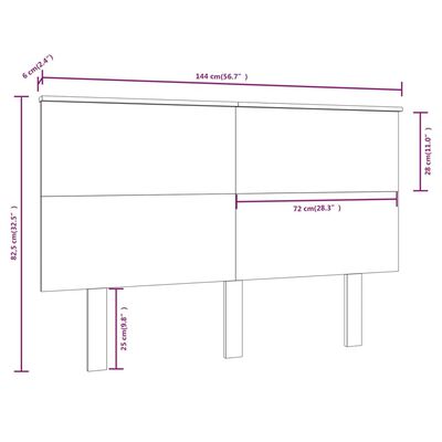 vidaXL Uzglavlje za krevet sivo 144 x 6 x 82,5 cm od masivne borovine