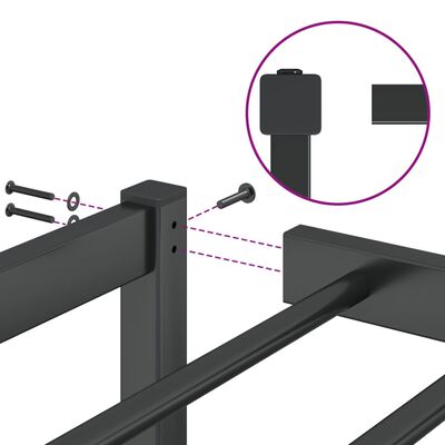 vidaXL Metalni okvir za krevet crni 100x200 cm