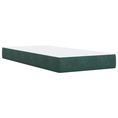 vidaXL Box spring krevet s madracem tamnozeleni 100x200 cm baršunasti