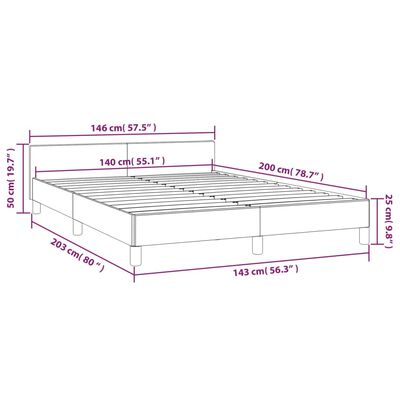 vidaXL Okvir za krevet s uzglavljem crni 140x200 cm baršunasti