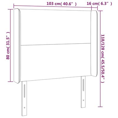 vidaXL Uzglavlje s ušima tamnoplavo 103x16x118/128 cm baršunasto