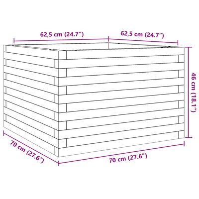 vidaXL Vrtna sadilica 70x70x46 cm od impregnirane borovine