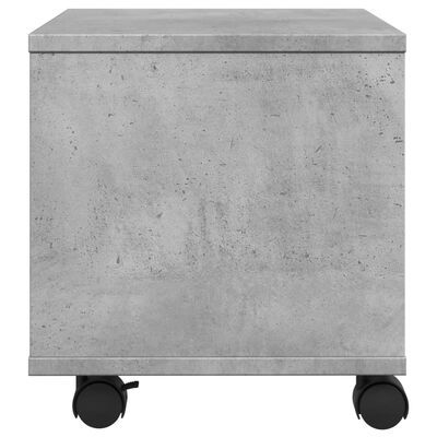 vidaXL Stalak za pisač s kotačima betonska siva 41x32x34,5 cm