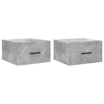 vidaXL Zidni noćni ormarići 2 kom Siva betona 35 x 35 x 20 cm