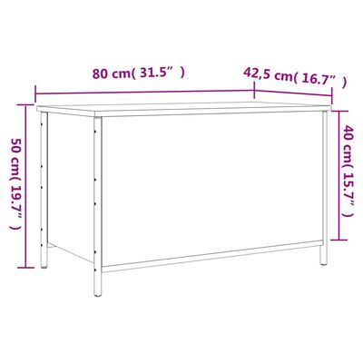 vidaXL Klupa za pohranu boja hrasta 80x42,5x50cm od konstruiranog drva