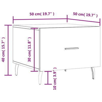 vidaXL Stolić za kavu siva boja hrasta 50x50x40 cm konstruirano drvo