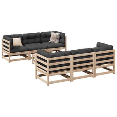 vidaXL 7-dijelni set vrtnih sofa od masivne borovine