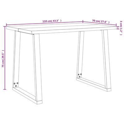 vidaXL Blagovaonski stol sa živim rubom 110x70x75 cm od drva bagrema