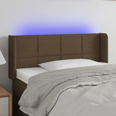 vidaXL LED uzglavlje tamnosmeđe 93x16x78/88 cm od tkanine