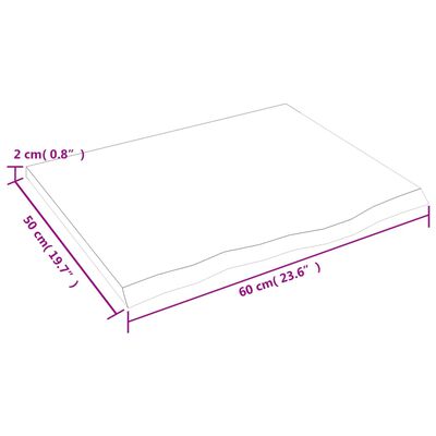 vidaXL Zidna polica svjetlosmeđa 60 x 50 x 2 cm od obrađene hrastovine