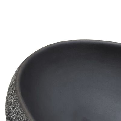 vidaXL Nadgradni umivaonik crno-sivi ovalni 59x40x15 cm keramički
