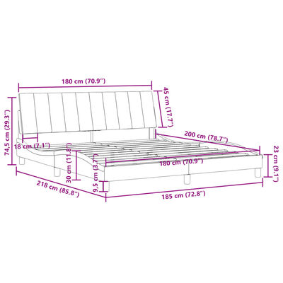 vidaXL Okvir za krevet s uzglavljem crni 180x200 cm baršunasti