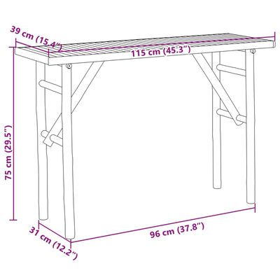 vidaXL Konzolni stol 115 x 39 x 75 cm od bambusa