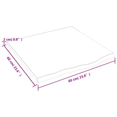 vidaXL Zidna polica tamnosmeđa 60x60x2 cm od obrađene hrastovine